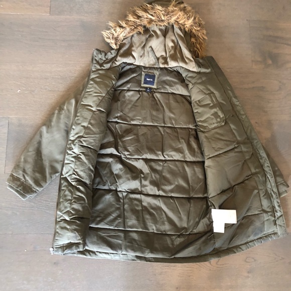 Gap khaki warmest winter coat sz 8 EUC - Picture 3 of 4